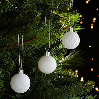 SKIP20D 24X BAUBLES 40MM WHITE