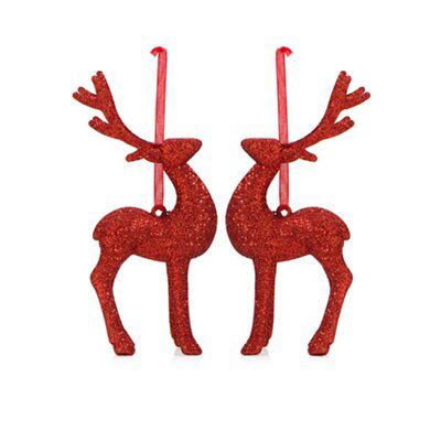 SKIP20D 2PK GLITTERED REINDEER DECO
