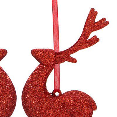 SKIP20D 2PK GLITTERED REINDEER DECO