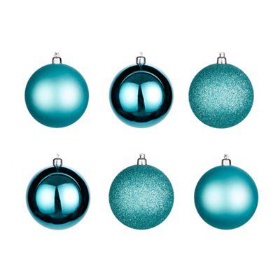 SKIP20D 6PK S/M/G BAUBLE DECORATIONS