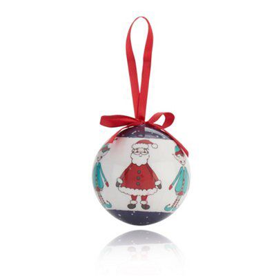 SKIP20D 75MM DECOUPAGE BAUBLE SANTA ELF