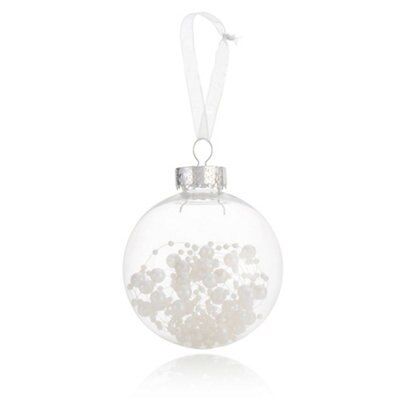 SKIP20D 80MM CLEAR BAUBLE PEARL FILLING