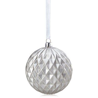 SKIP20D 80MM MATT DIAMOND EFF BAUBLE SIL