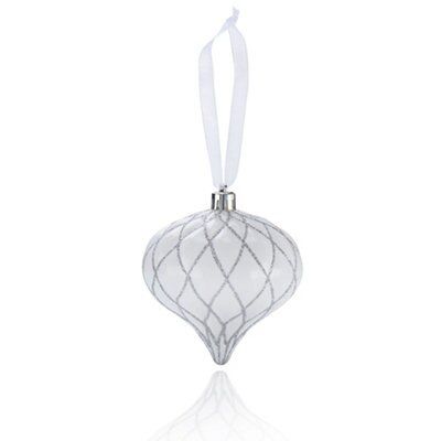 SKIP20D 80MM ONION BAUBLE WHITE