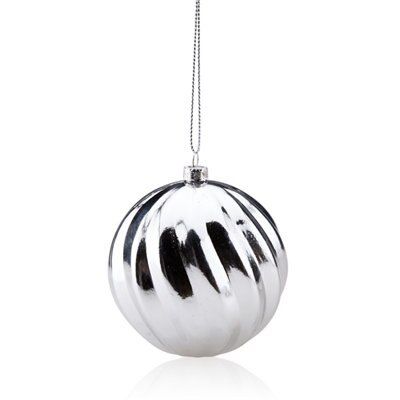 SKIP20D 80MM SHINY WAVE BAUBLE SILVER EF