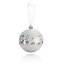 SKIP20D 80MM WHITE BAUBLE GREY S.FLAKES