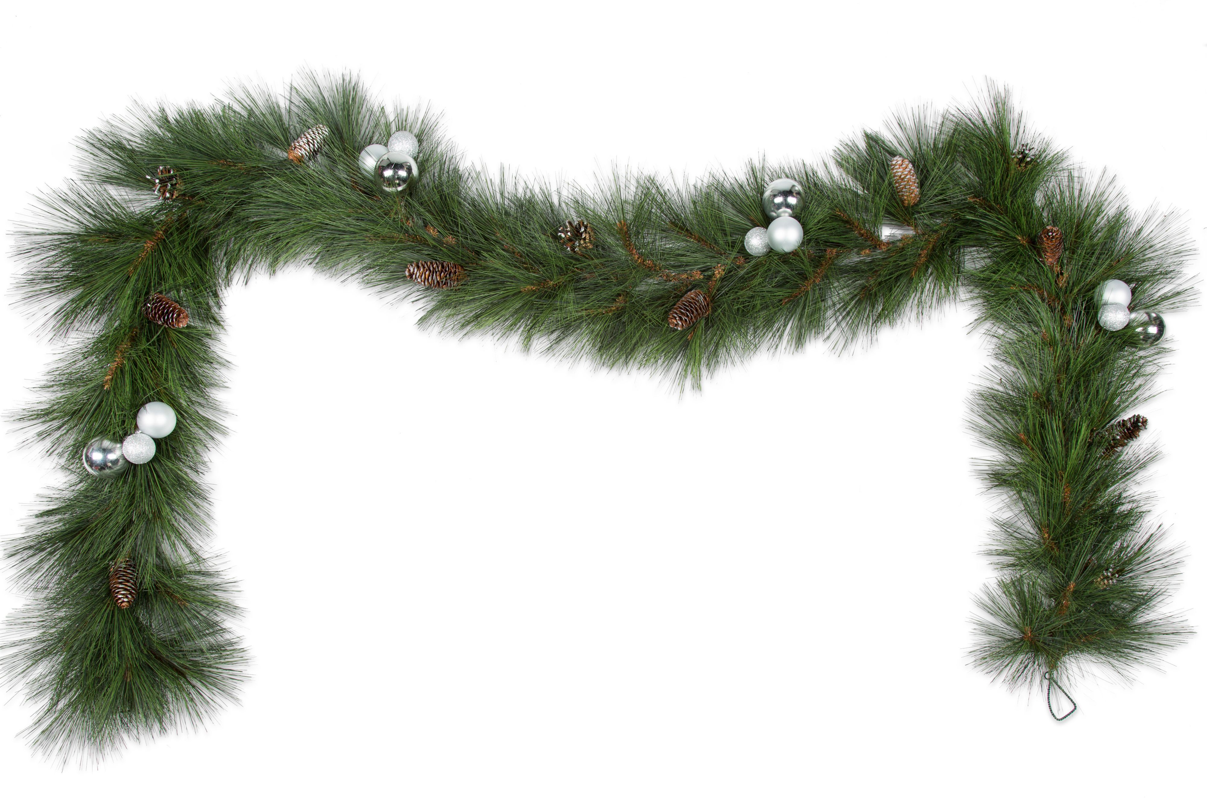 SKIP20D 9FT SILVER EFFECT BAUBLE GARLAND