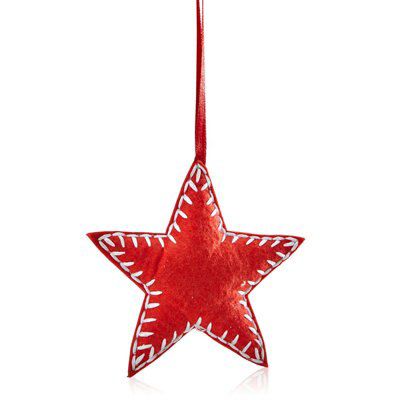 SKIP20D FELT STAR DECORATION - RED