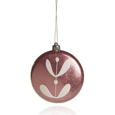 SKIP20D FLAT BAUBLE WITH MISTLETOE PATTE