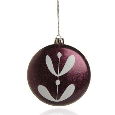 SKIP20D FLAT BAUBLE WITH MISTLETOE PATTE