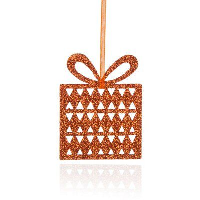 SKIP20D GLITTERED PARCEL DECORATION RED