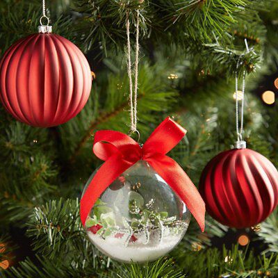 SKIP20D NATURE BAUBLE WITH RIBBON RED