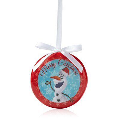 SKIP20D OLAF DECOUPAGE FLAT BAUBLE 80MM
