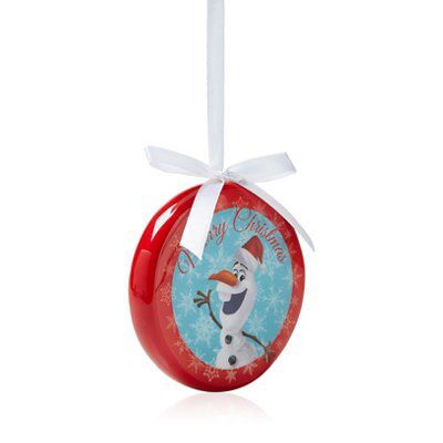 SKIP20D OLAF DECOUPAGE FLAT BAUBLE 80MM