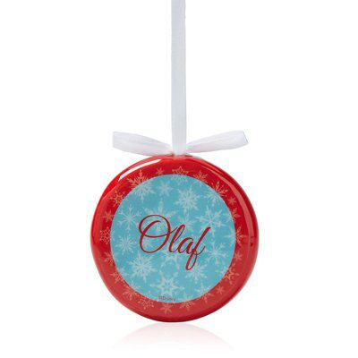 SKIP20D OLAF DECOUPAGE FLAT BAUBLE 80MM