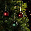 SKIP20D RED BAUBLE WITH GREEN SNOWY PATT