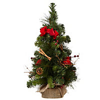 SKIP20D RED RIBBON TABLE TOP TREE