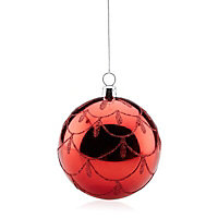 SKIP20D SHINY BAUBLE WITH SCALLOPS RED