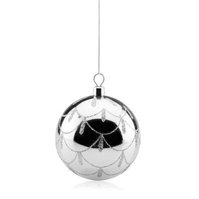 SKIP20D SHINY BAUBLE WITH SCALLOPS SILVE