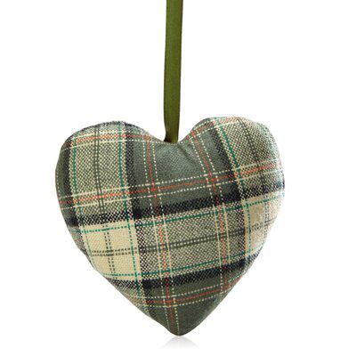 SKIP20D TARTAN HEART DECORATION GREEN