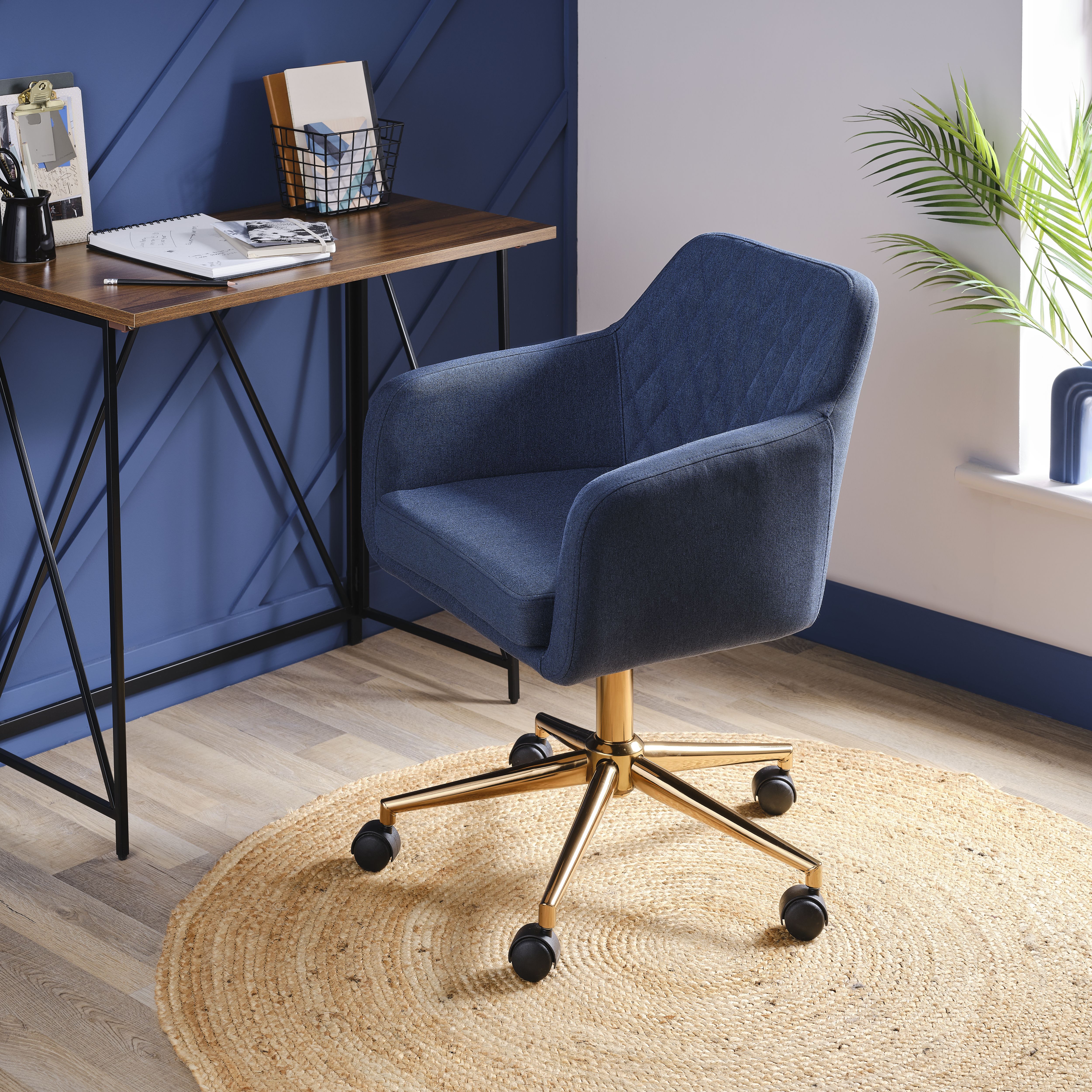 Blue gold on sale desk chair