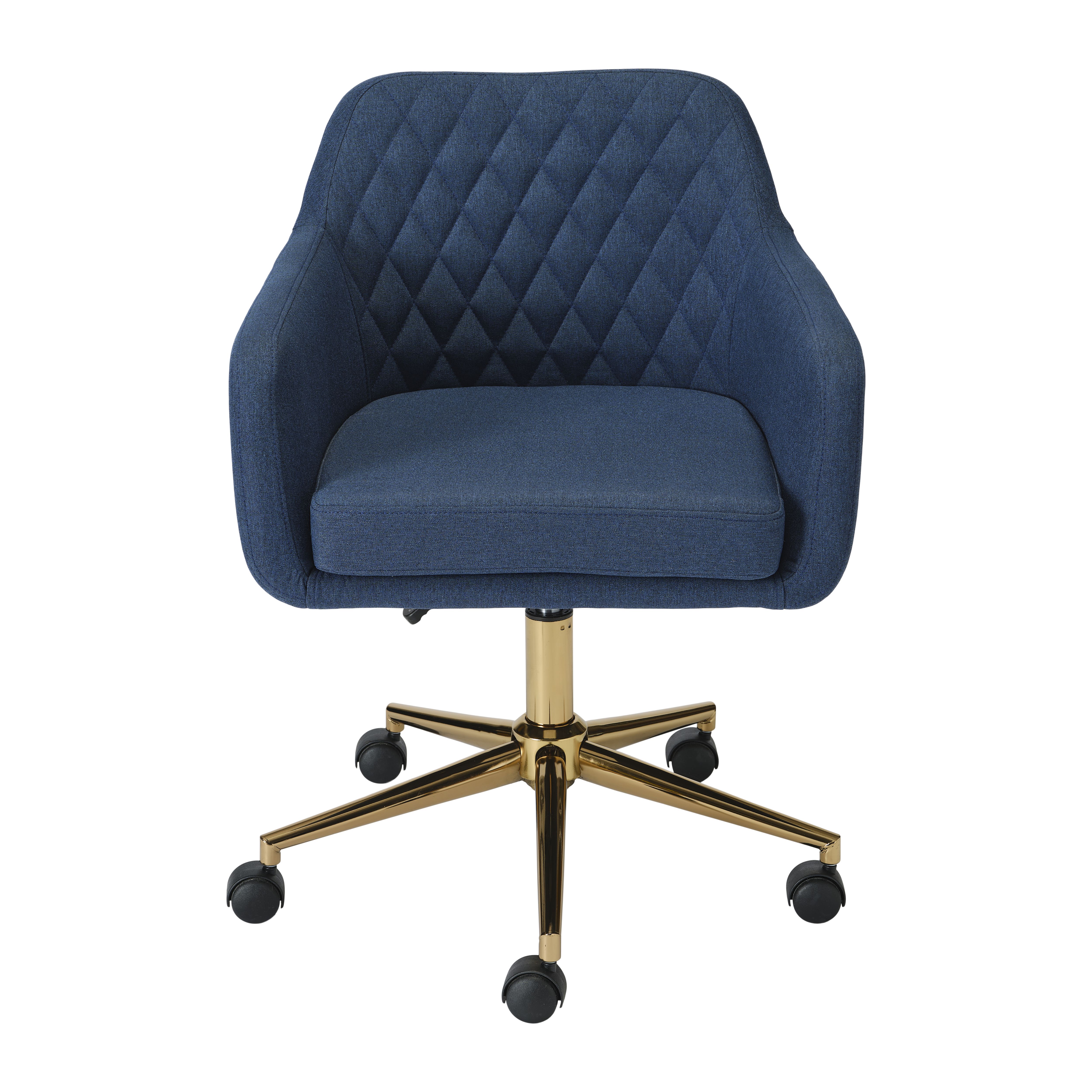 Skyber Dark blue Linen effect Office chair H 875mm W 610mm D