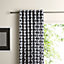 Skye Black & white Unlined Eyelet Curtains (W)167cm (L)183cm, Pair