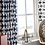 Skye Black & white Unlined Eyelet Curtains (W)167cm (L)183cm, Pair