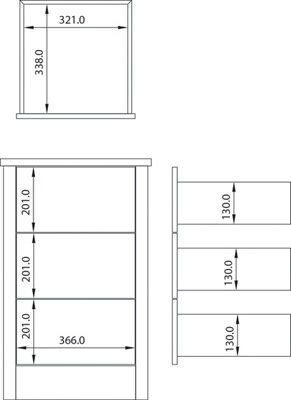 Skye Brown 3 Drawer Chest of drawers (H)740mm (W)470mm (D)450mm