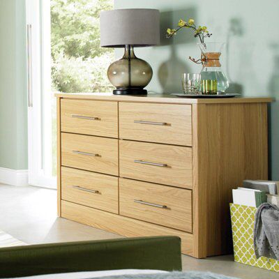 Skye Brown 3 Drawer Chest of drawers (H)740mm (W)470mm (D)450mm