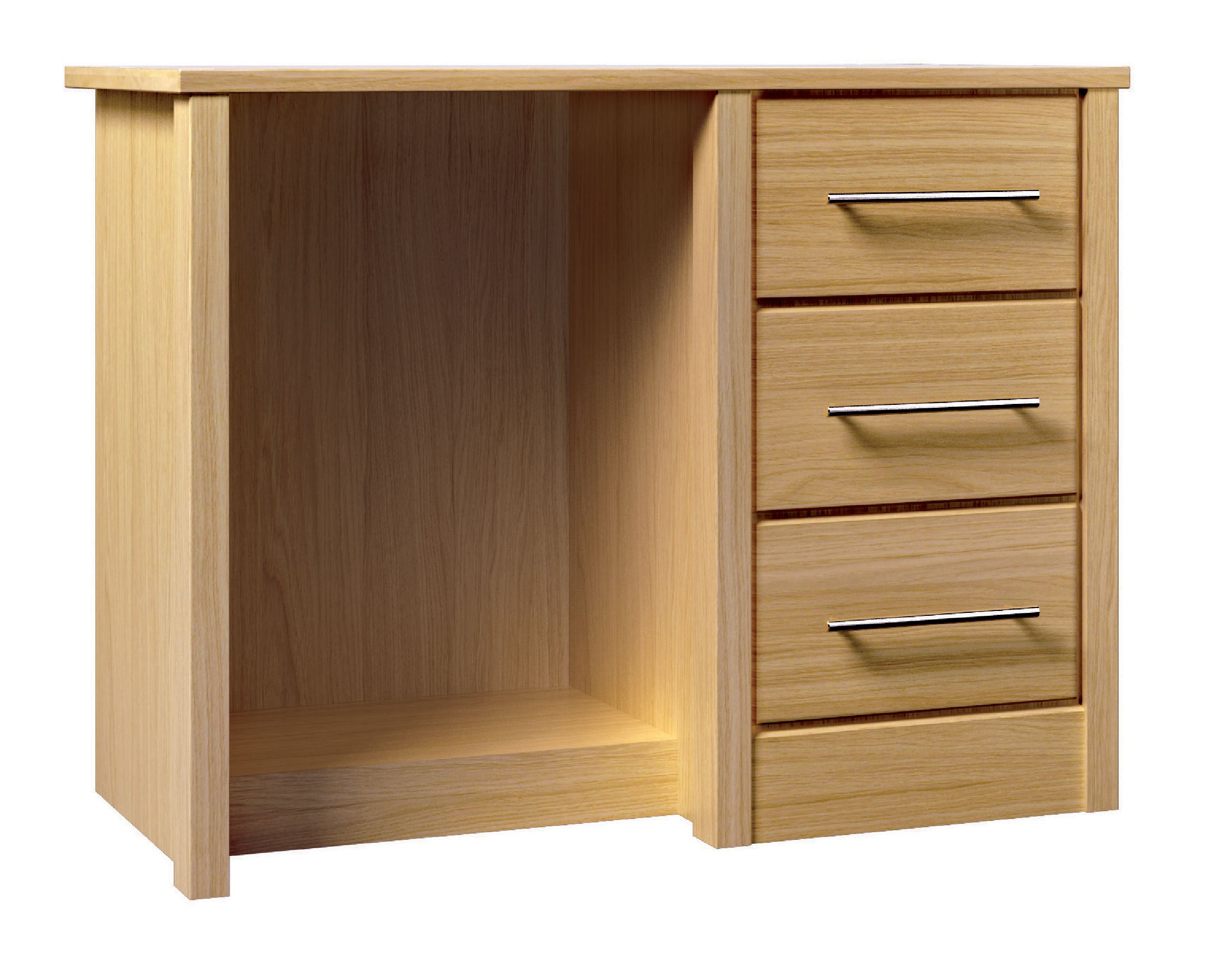Skye Brown 3 Drawer Dressing table (H)740mm (W)980mm (D)450mm