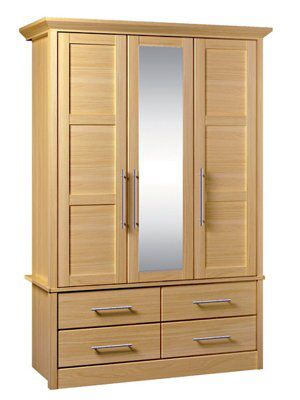 Skye Oak effect Triple Wardrobe (H)1932mm (W)1360mm (D)558mm