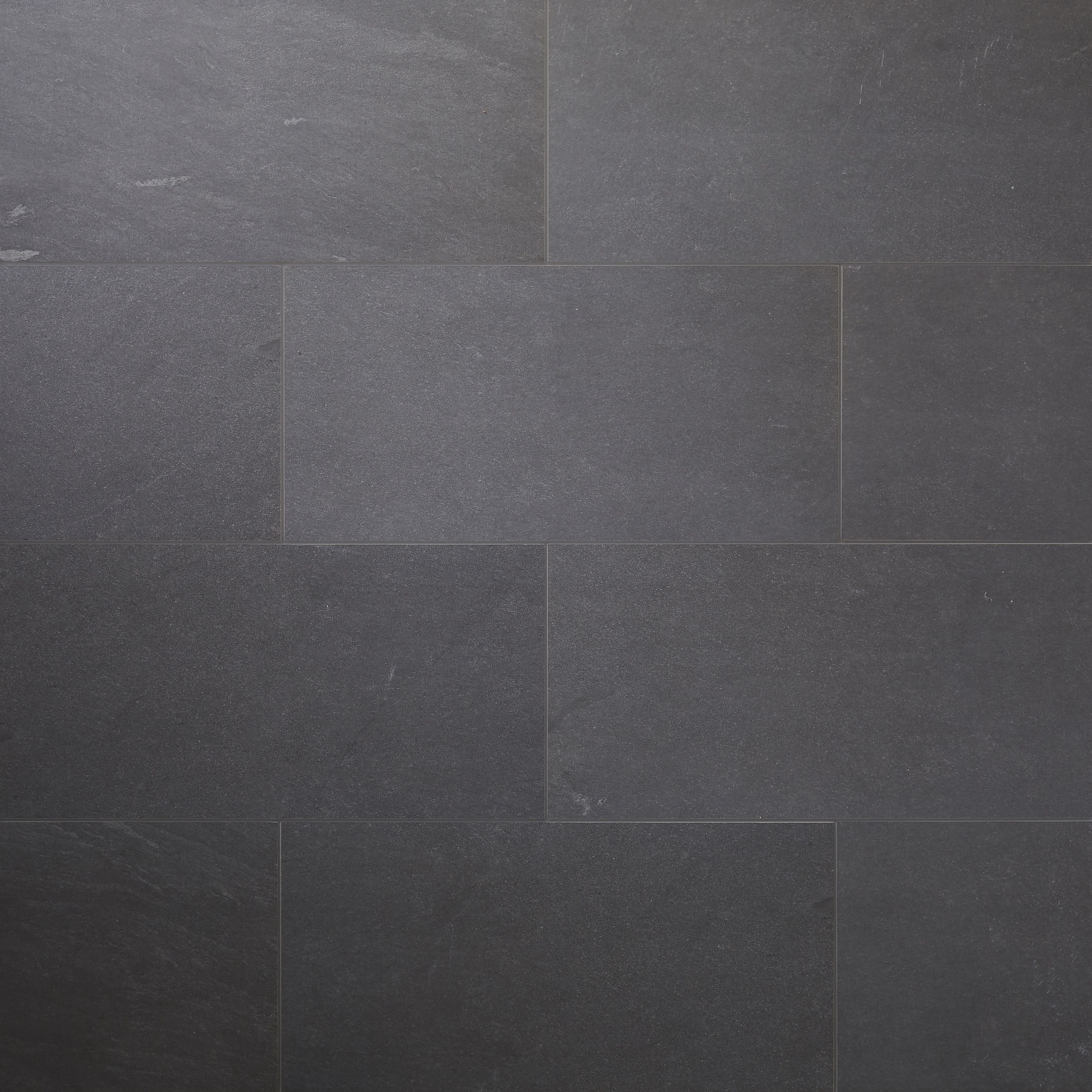 Slate Anthracite Matt Flat Stone effect Porcelain Wall & floor Tile Sample - 3
