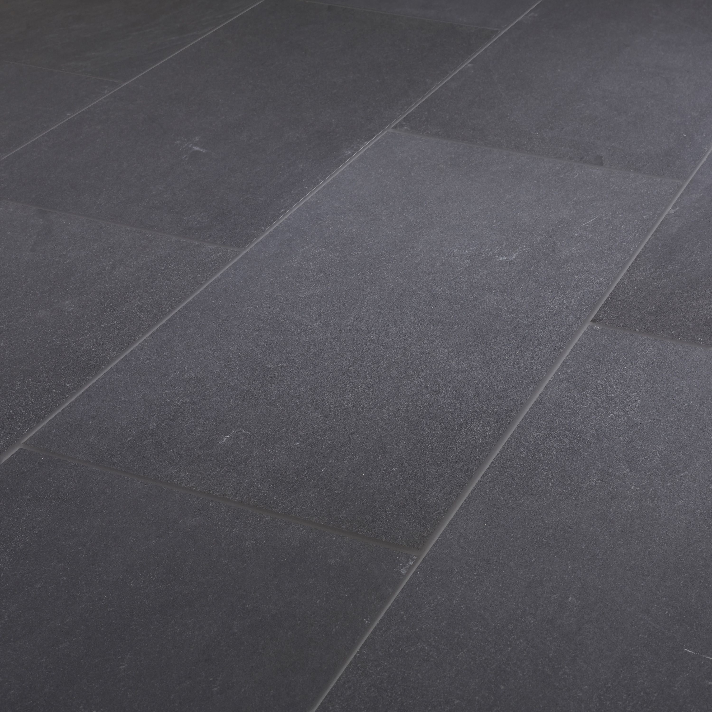 Slate Anthracite Matt Flat Stone effect Porcelain Wall & floor Tile Sample - 4