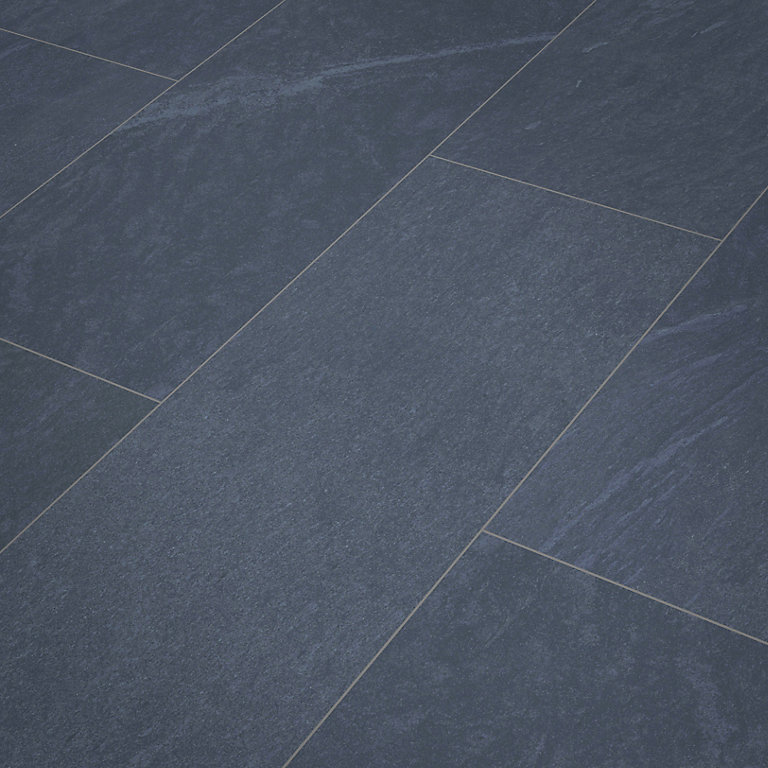Slate Anthracite Matt Effect Porcelain Outdoor Floor Tile Pack Of 6 L 600mm W 300mm Diy At B Q - Blue Patio Slate Tiles