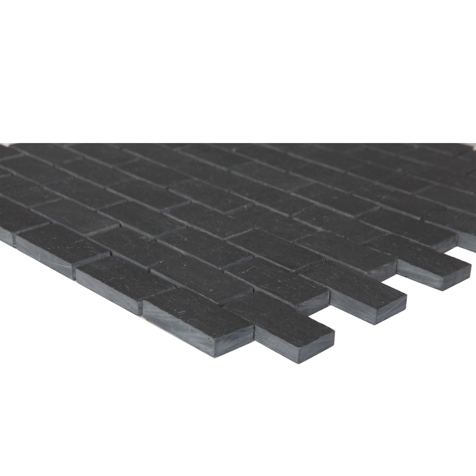 Slate Anthracite Polished Mosaic tile sheet (L)300mmNatural stone - 3