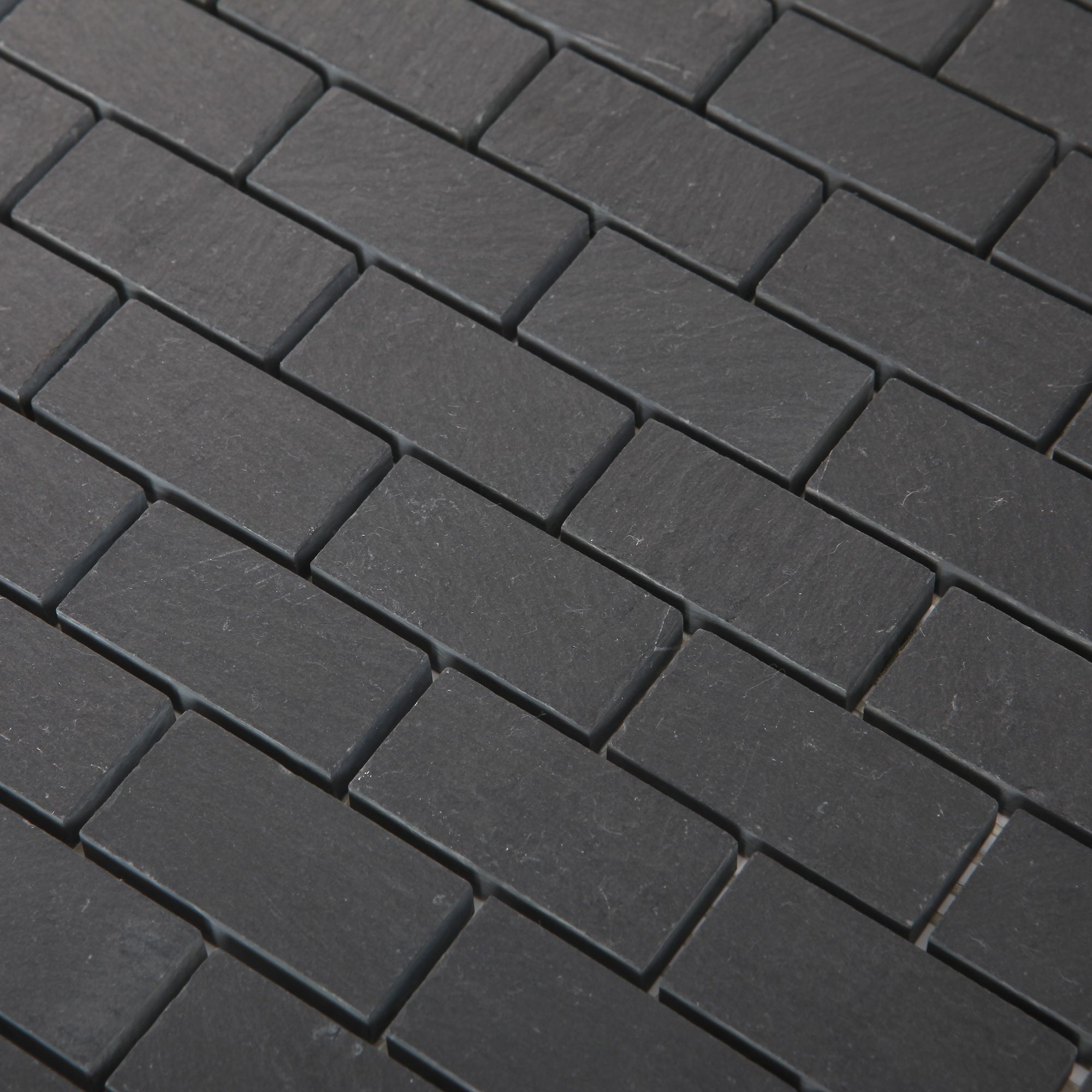 Slate Anthracite Polished Mosaic tile sheet (L)300mmNatural stone - 4