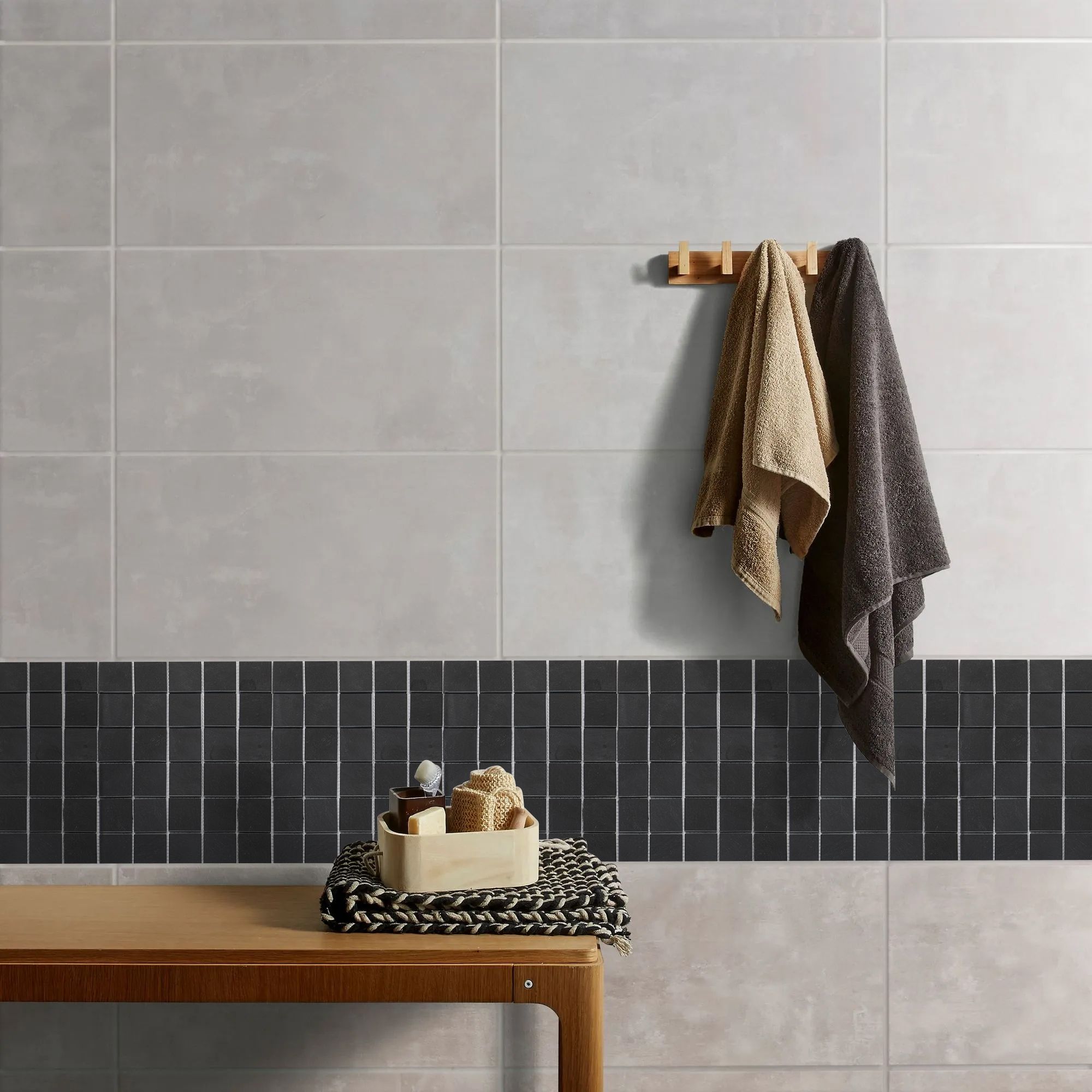 Slate Anthracite Polished Matt Stone effect Natural structure Natural stone Mosaic tile sheet