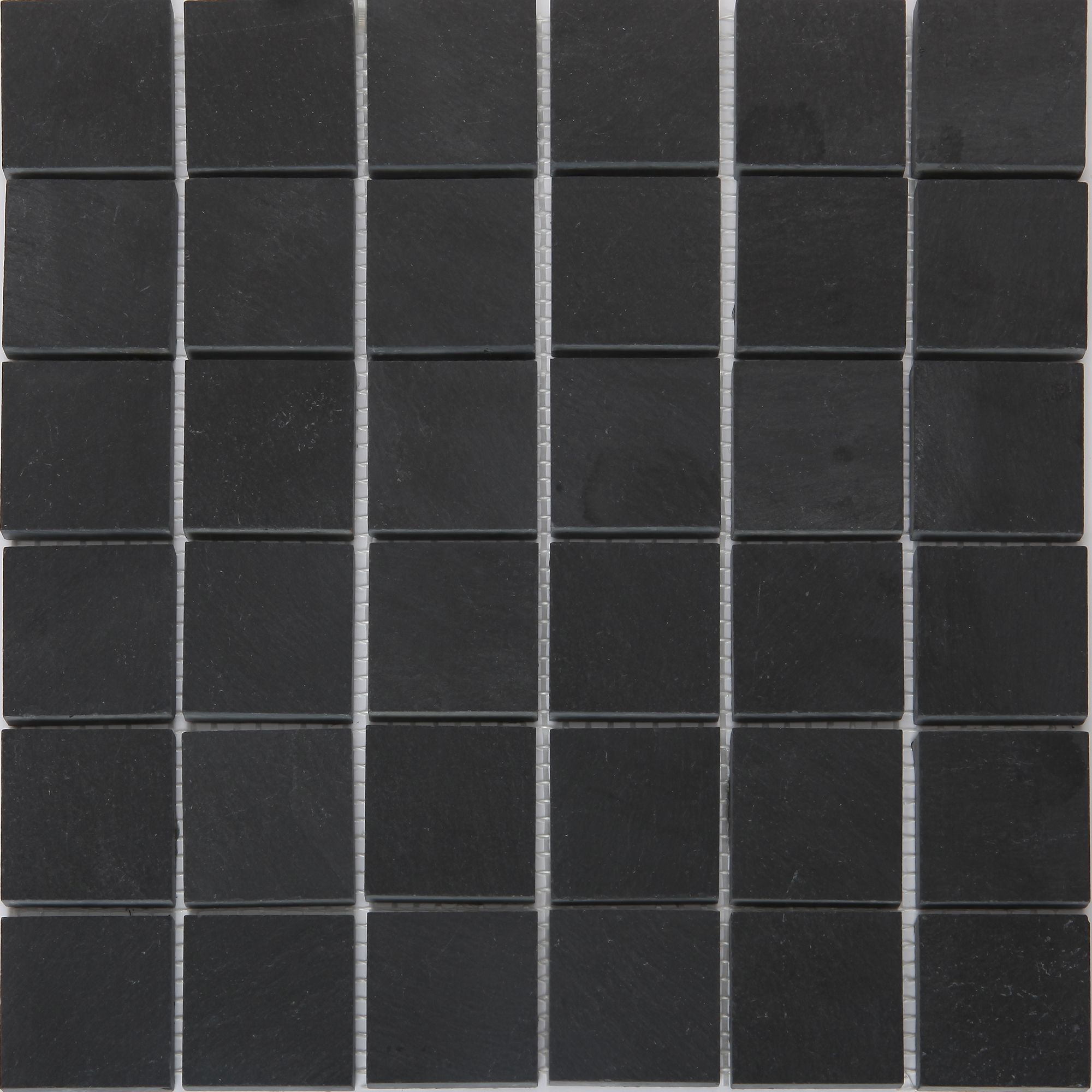 Slate Anthracite Polished Matt Stone effect Natural structure Natural stone Mosaic tile sheet, (L)303mm (W)304mm