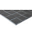 Slate Anthracite Polished Matt Stone effect Natural structure Natural stone Mosaic tile sheet, (L)303mm (W)304mm