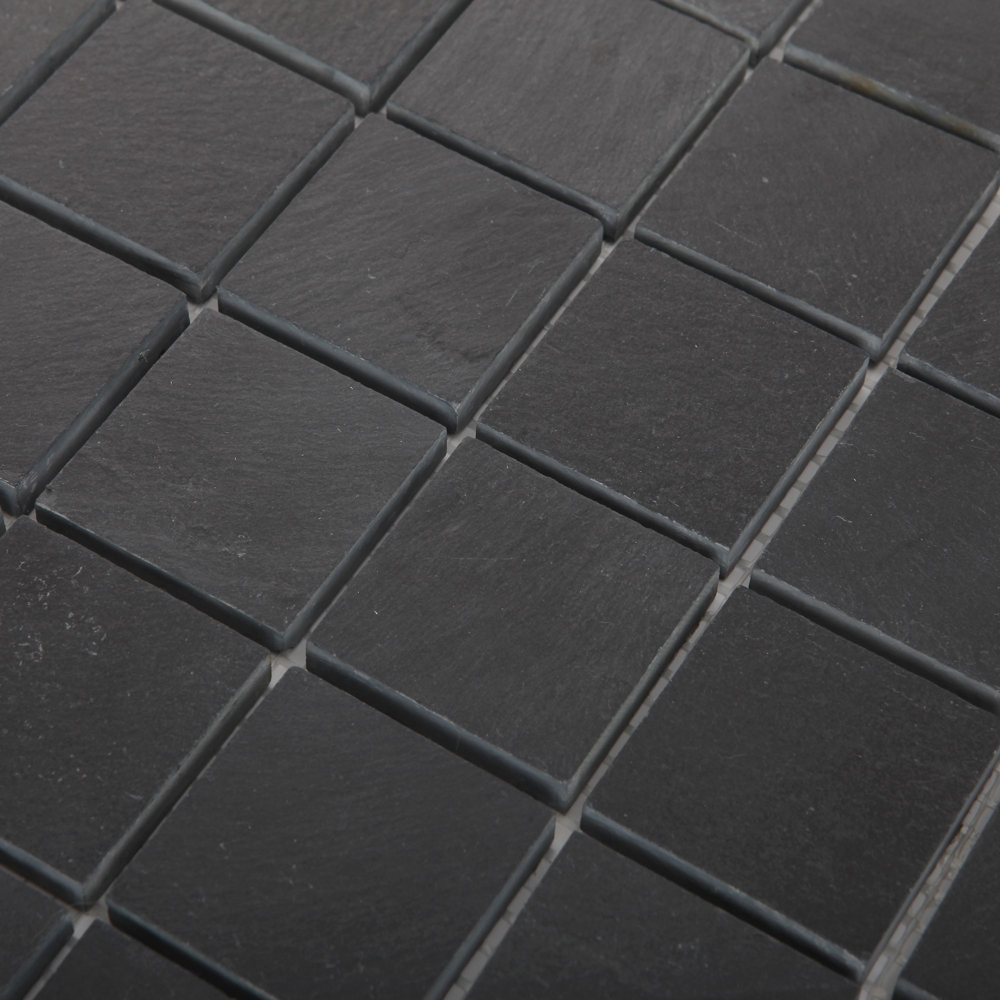 Slate Anthracite Polished Matt Stone effect Natural structure Natural stone Mosaic tile sheet - 5