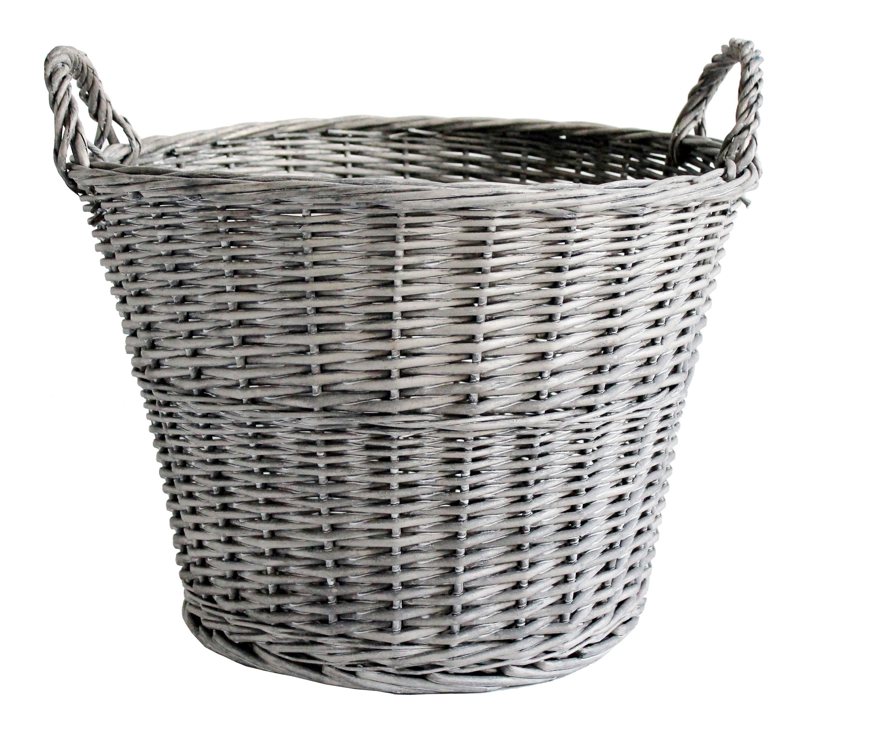 Slemcka Fireside Accessories Traditional Grey Wicker Fire basket (H)32mm (D)45mm