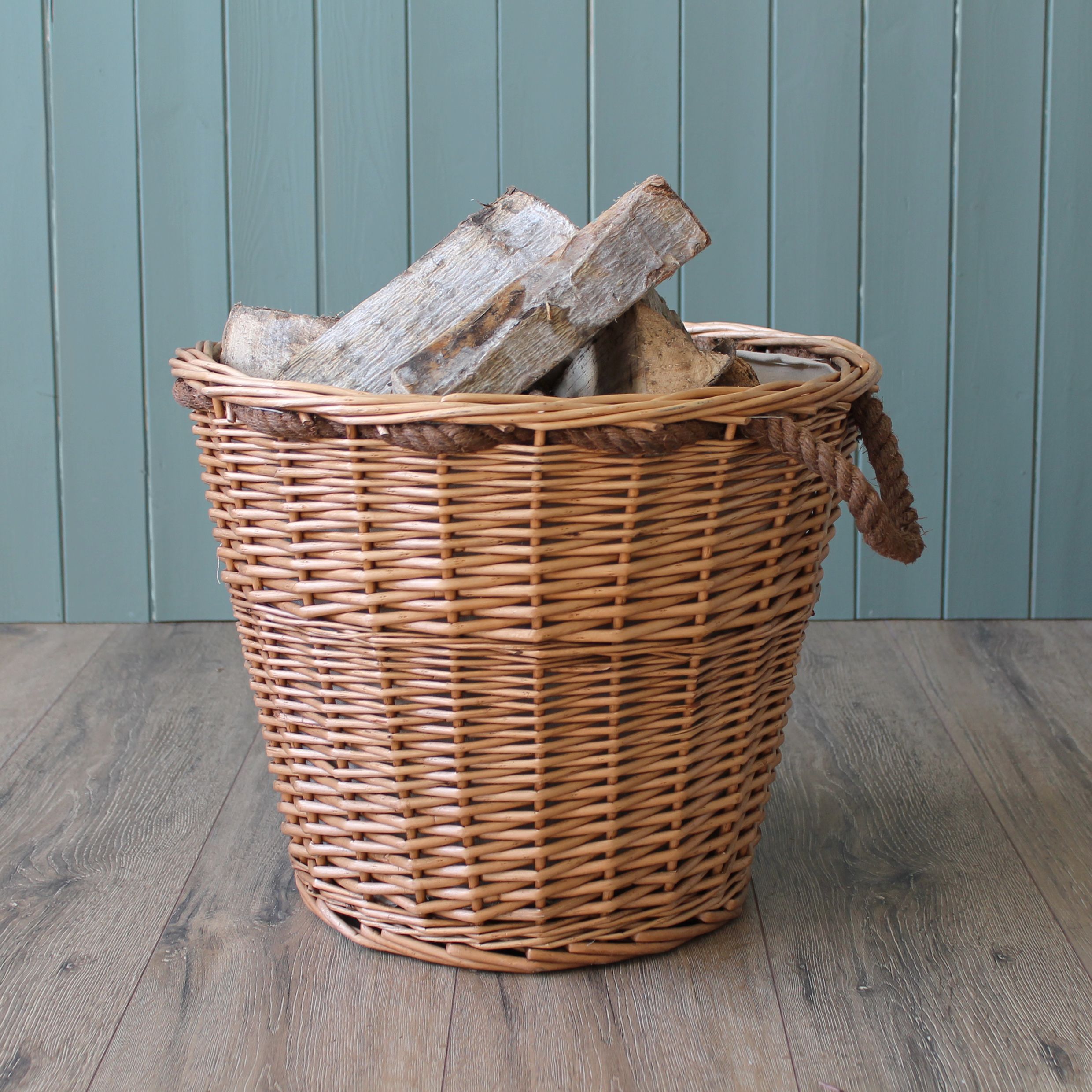 Slemcka Fireside Accessories Traditional Natural Wicker Fire basket (H)32mm (D)45mm