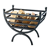 Slemcka Henley Contemporary Metal Fire basket (H)480mm (D)320mm