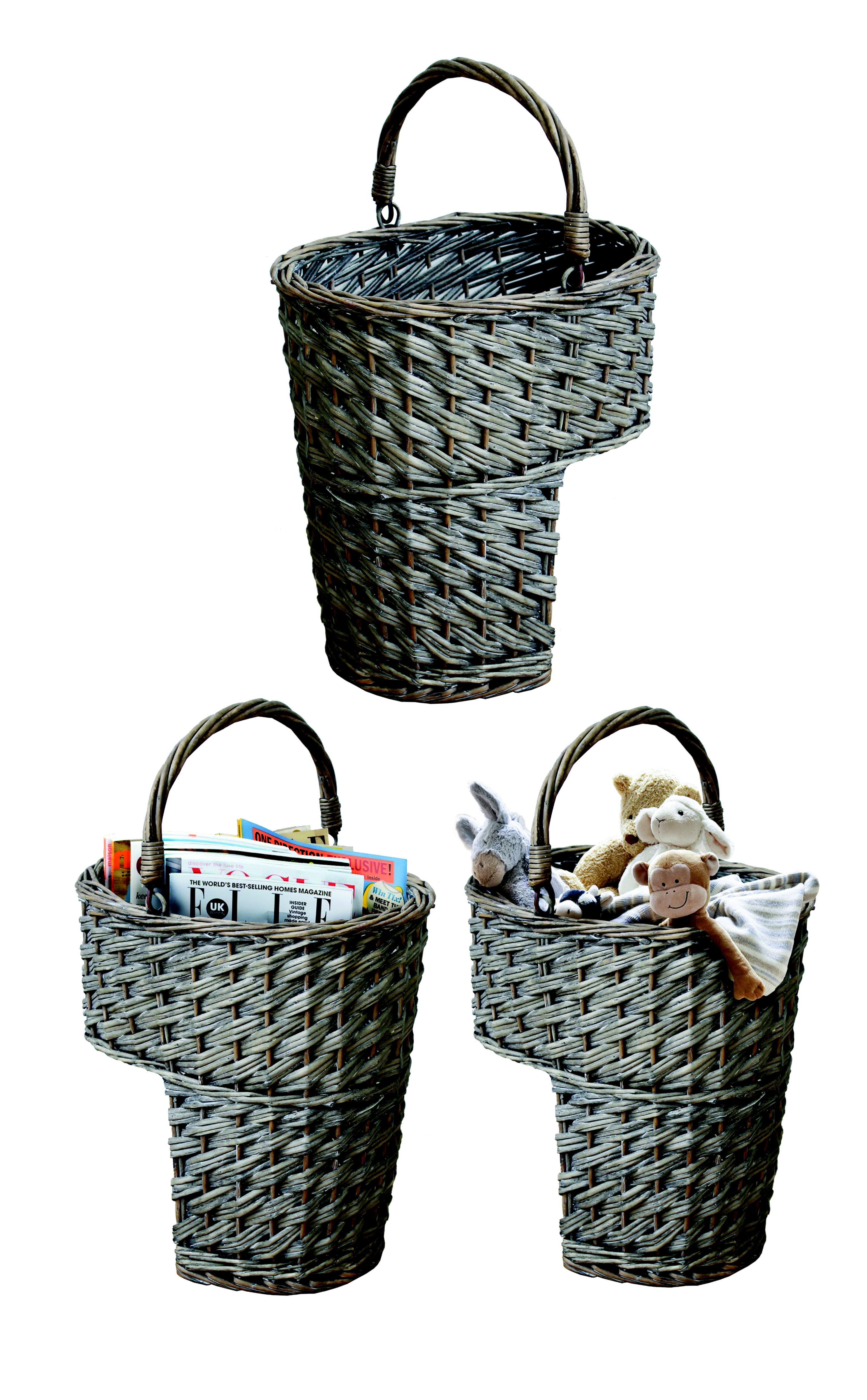 Wicker Log Basket Square Set of 2