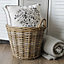 Slemcka Mansion Contemporary Natural Wicker Log basket (H)380mm (D)400mm