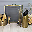 Slemcka Traditional Antique brass effect Steel Log basket (H)660mm (D)180mm