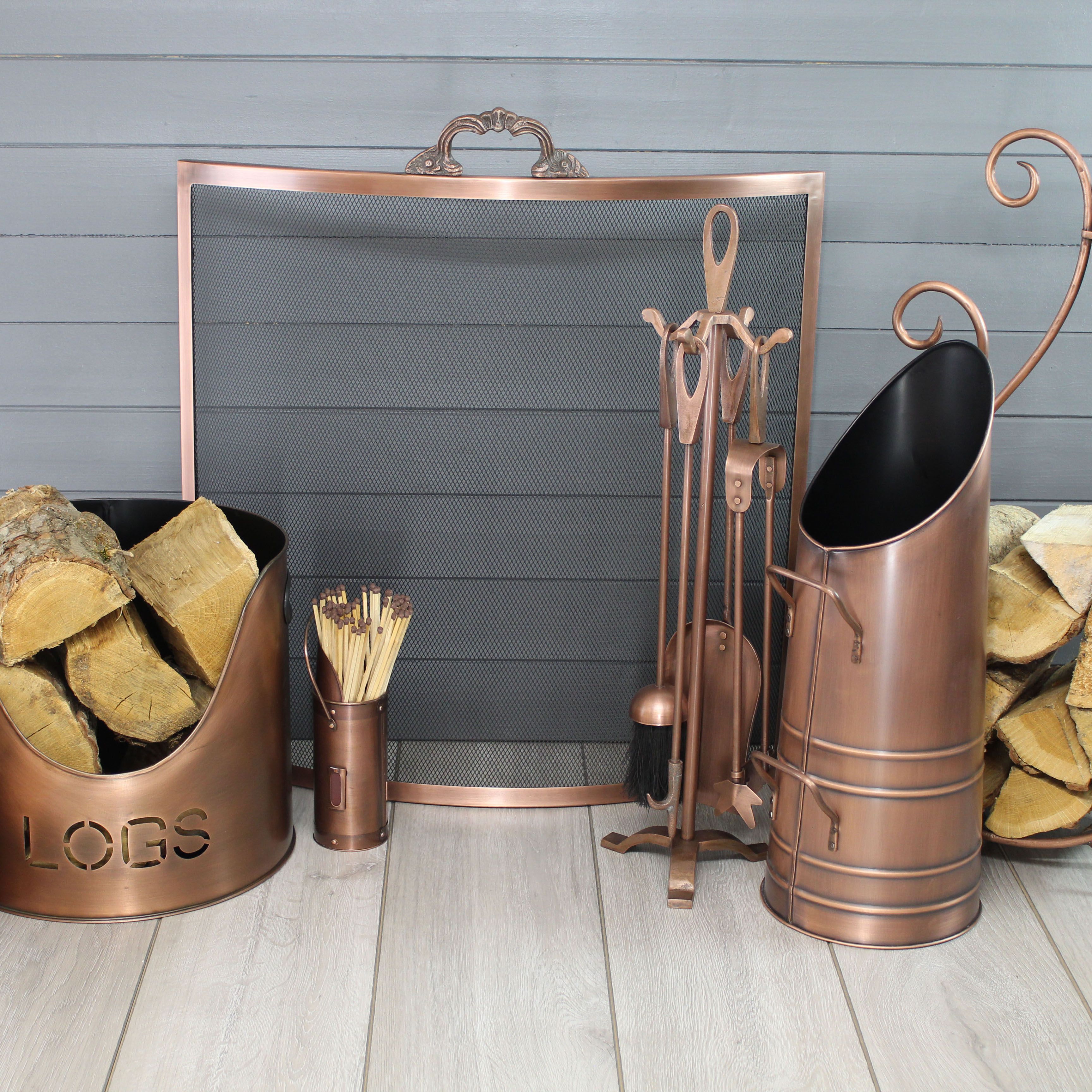 Copper log basket sale