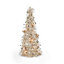 Slim Warm white LED Champagne tinsel Pre-lit Table top tree