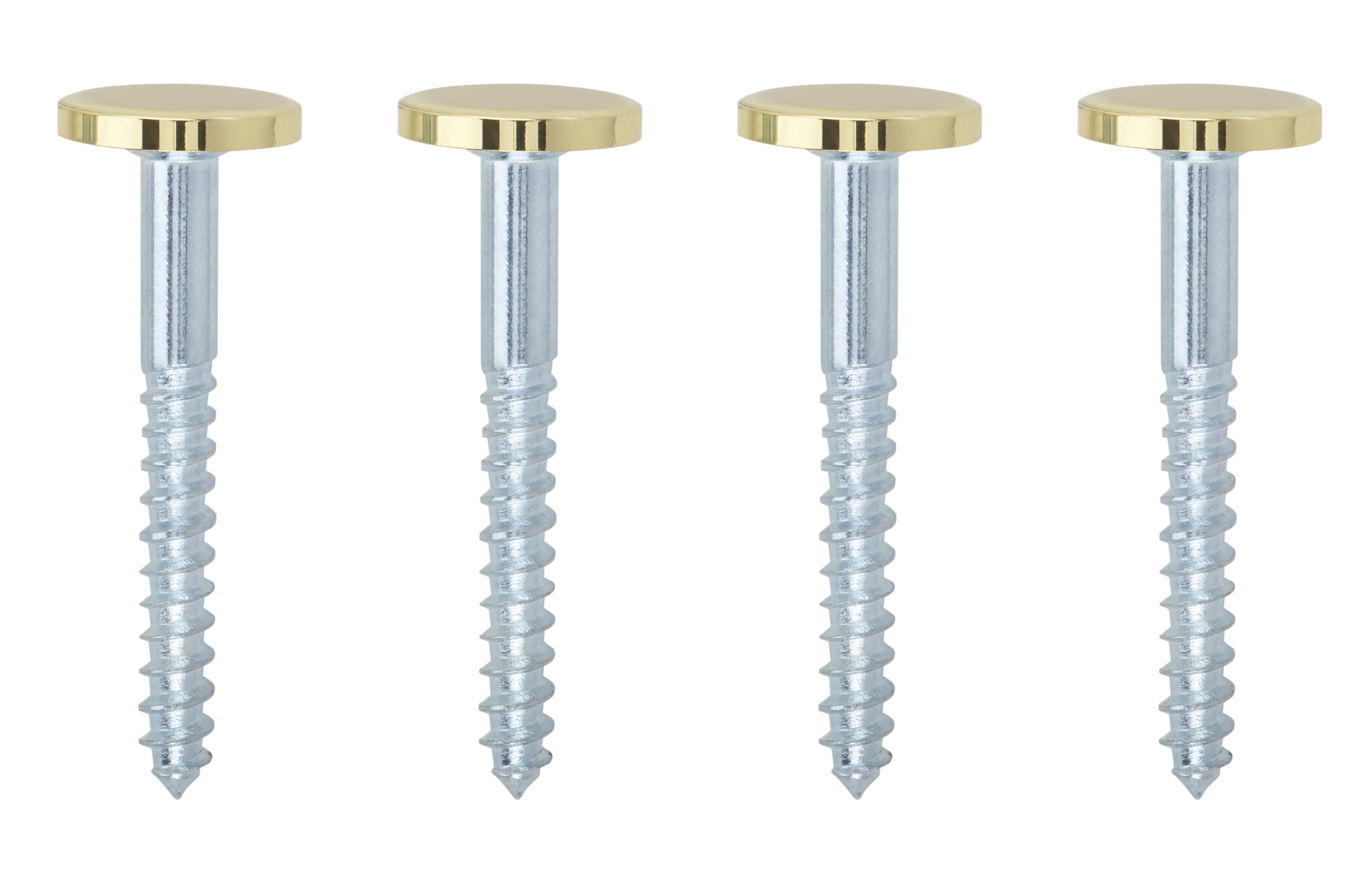 Slotted Flat countersunk Mirror screw (L)38mm, Pack of 4